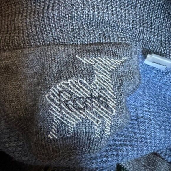 Raffi Womens Navy Blue 100% Extra Fine Merino Wool Quarter Zip Sweater Sz L - Picture 2 of 11